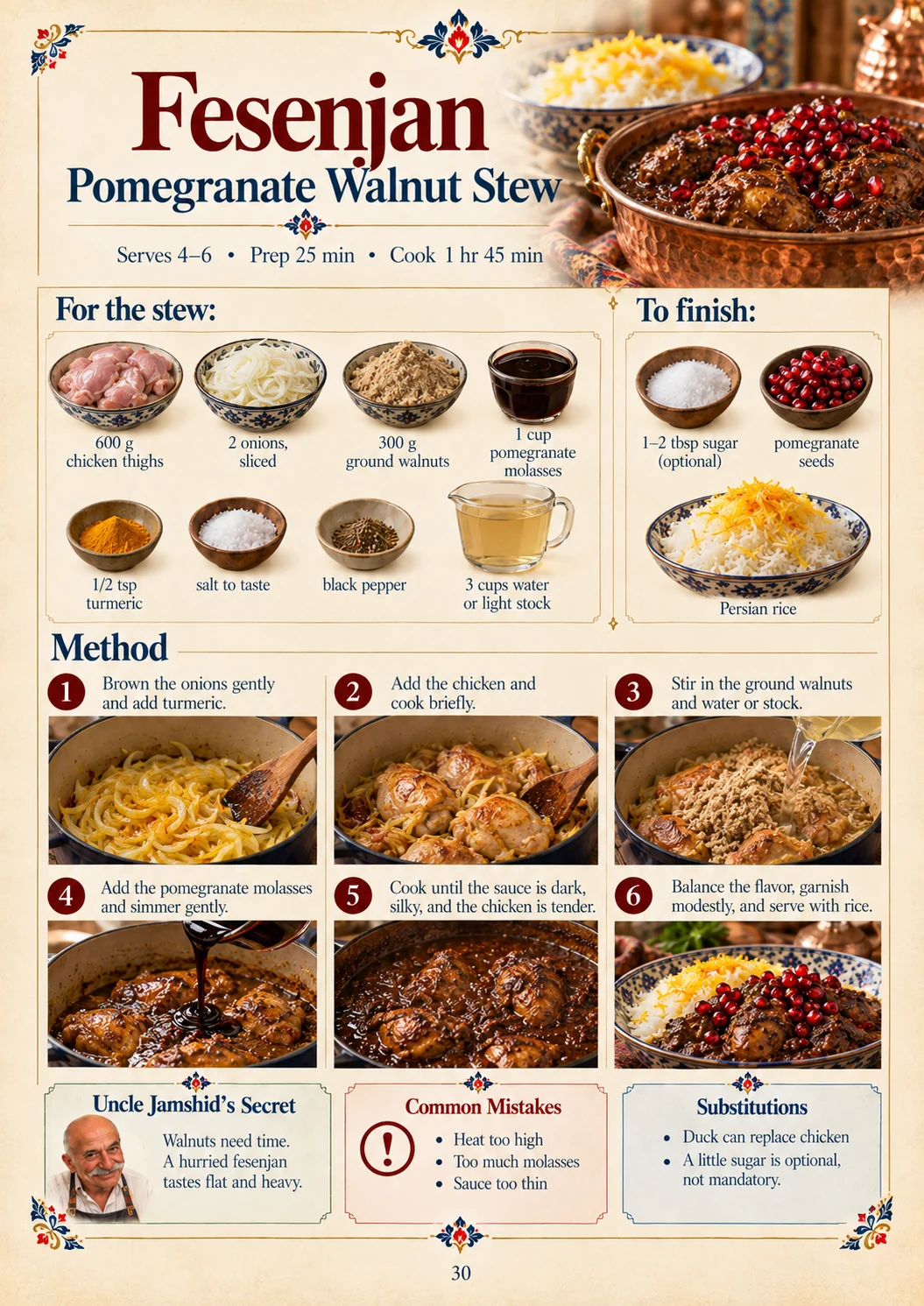 Fesenjan recipe sample page